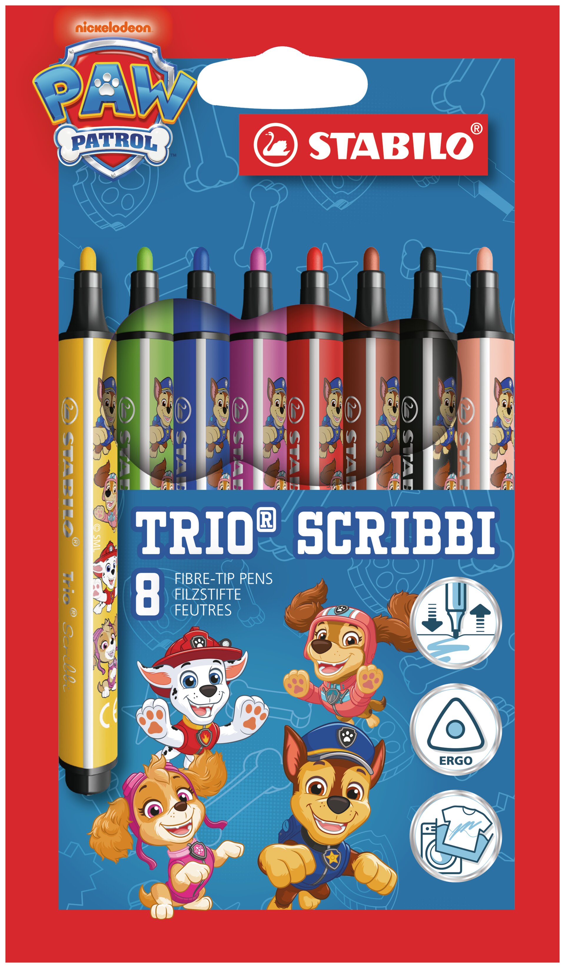 Feutre avec pointe montée sur ressort STABILO Trio Scribbi Pat' Patrouille Fasermaler STABILO Trio Scribbi PAW Patrol