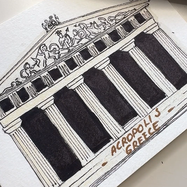 Akropolis von Athen Zeichnung