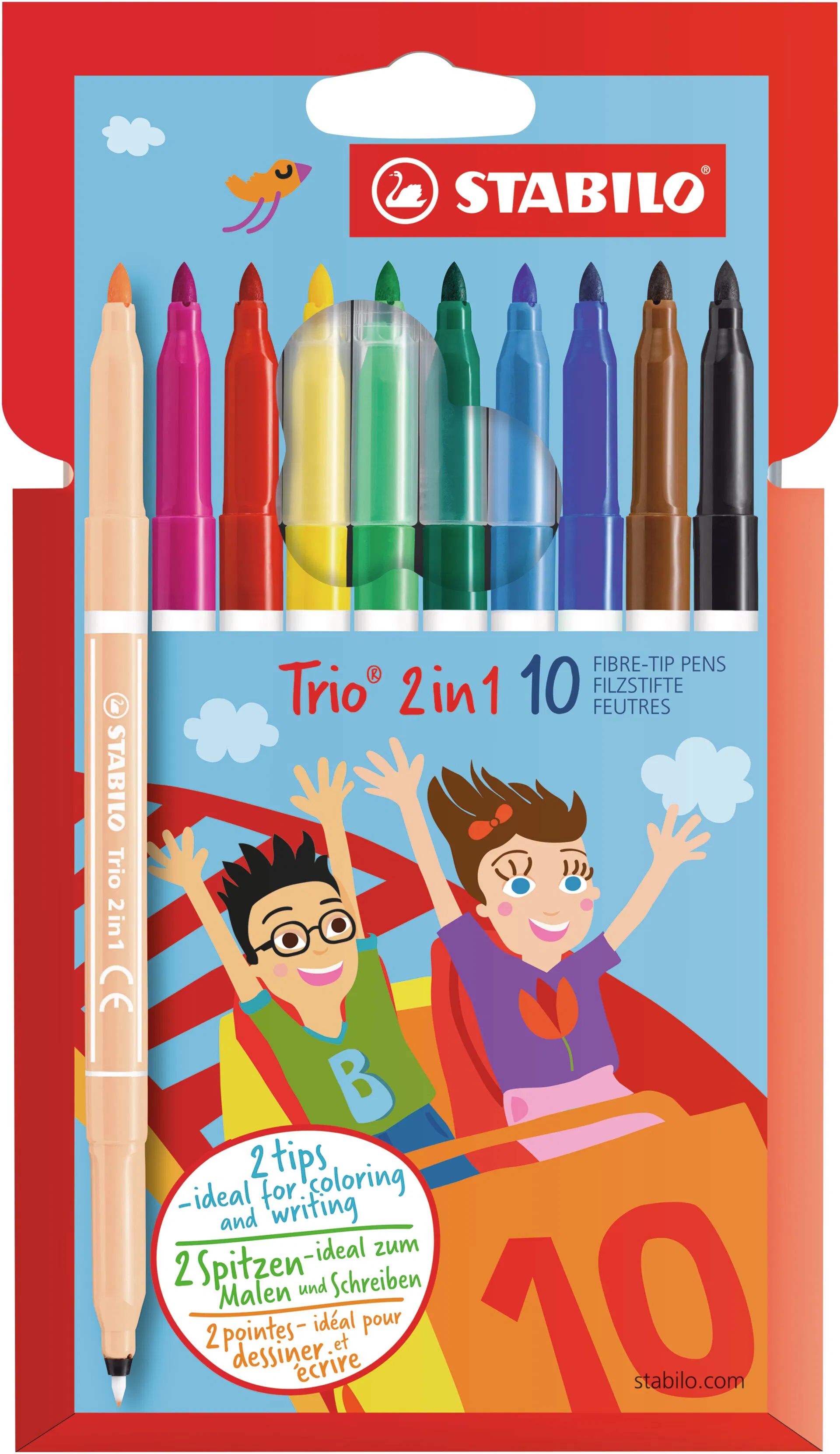Filzstift und Fineliner STABILO Trio 2 in 1 Fasermaler STABILO Trio 2 in 1