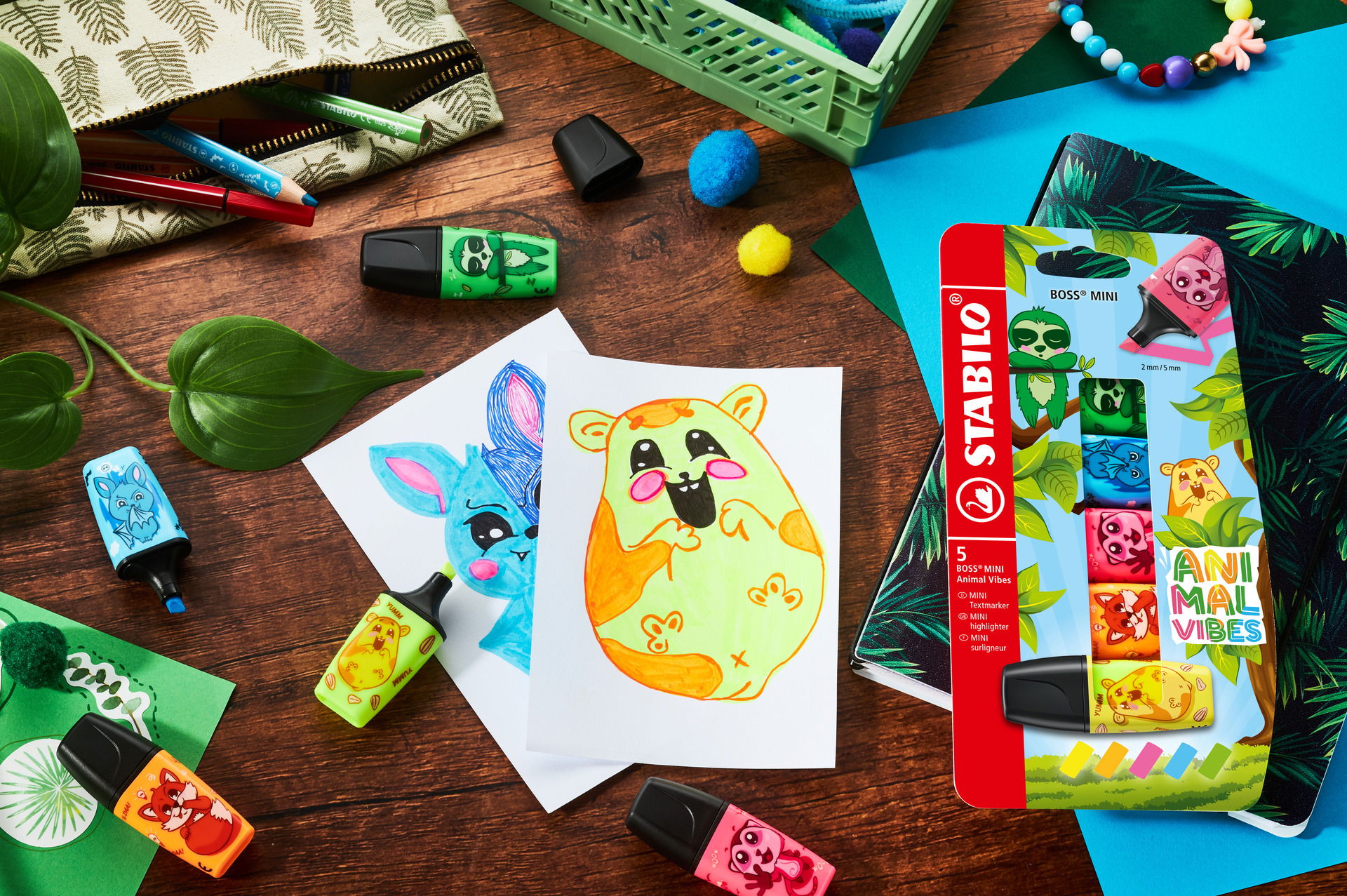 Textmarker STABILO BOSS MINI Animal Vibes