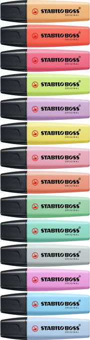 Highlighter, Marker, Stabilo Boss, Pastellfarben, Filzstift