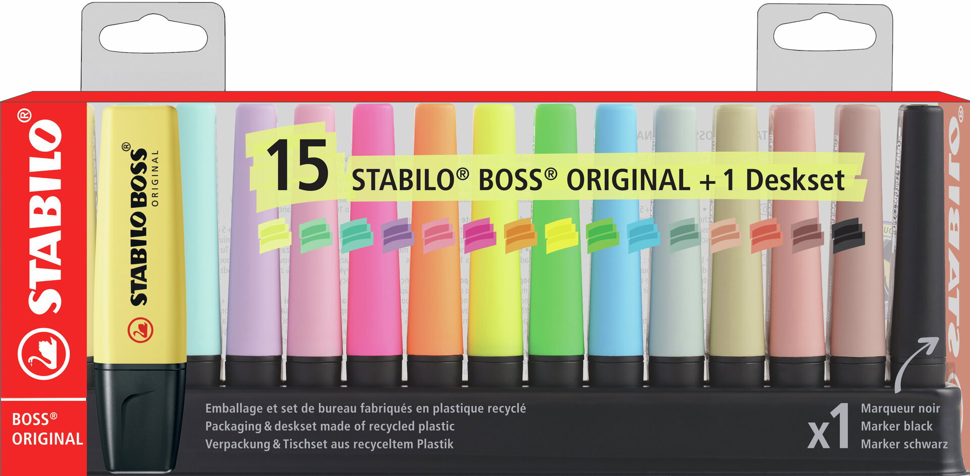 Marker set, Stabilo markers, Farbmarker, Schulmarker, Textmarker