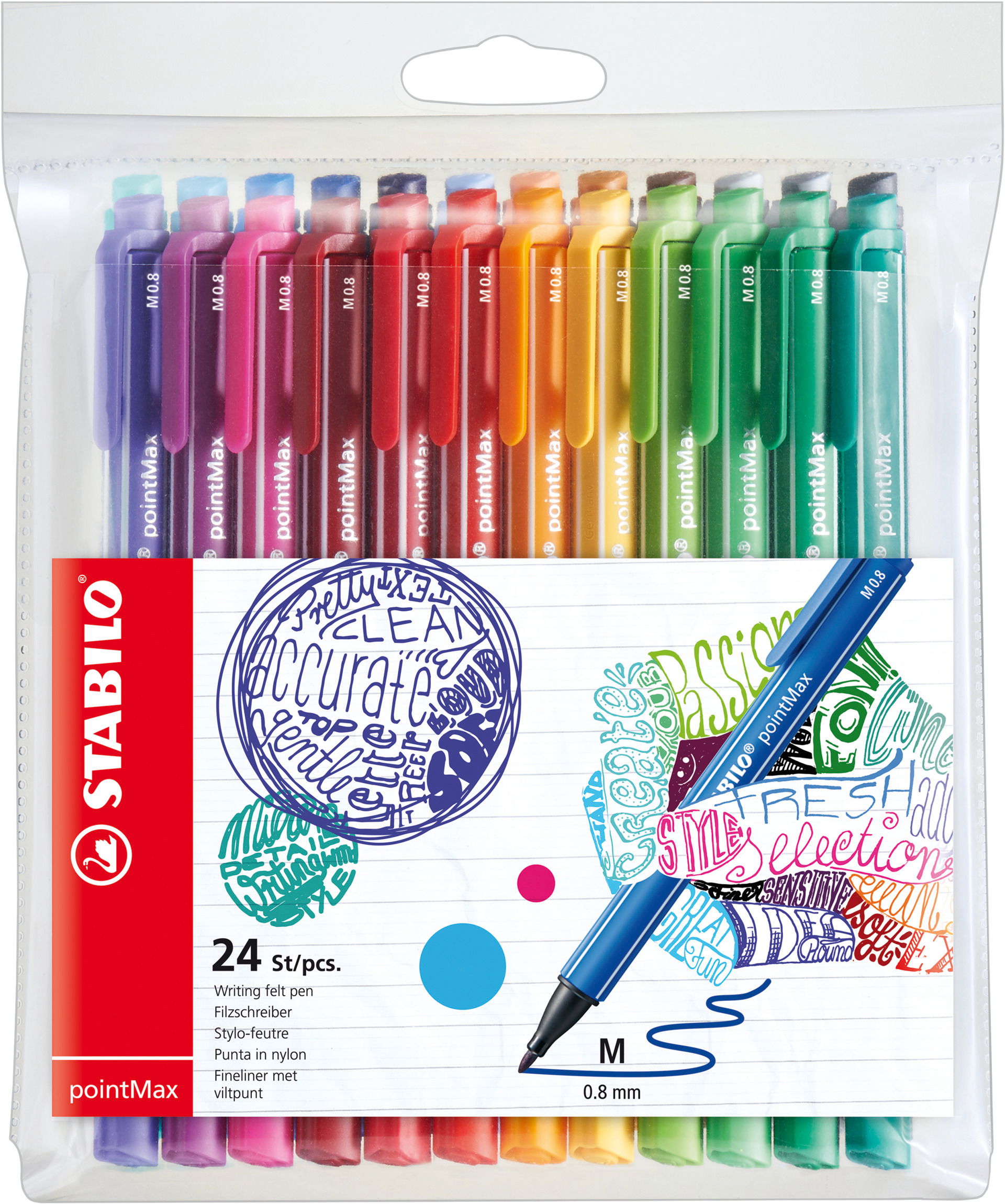Writing felt-tip pen STABILO pointMax Fineliner/ Fibre- Tip Pen STABILO pointMax