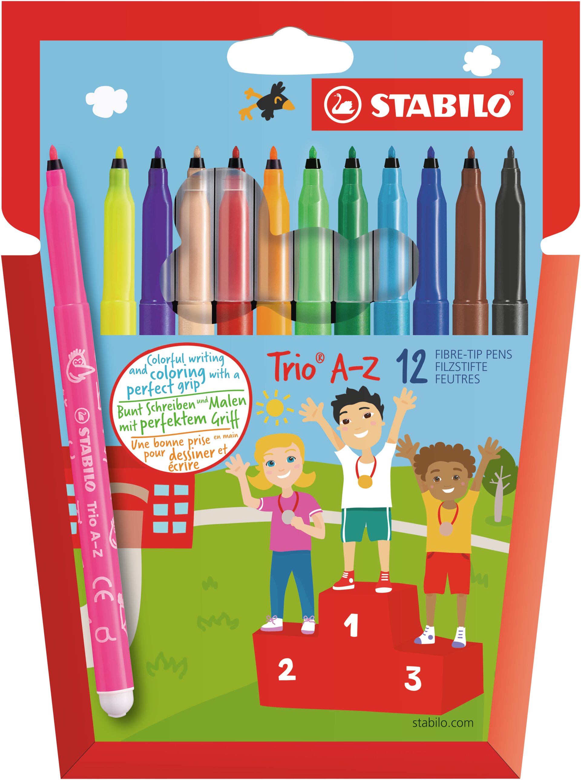 Vláknový fix s trojhrannou úchopovou zónou STABILO Trio A-Z Fiber-Tip Pen STABILO Trio A-Z