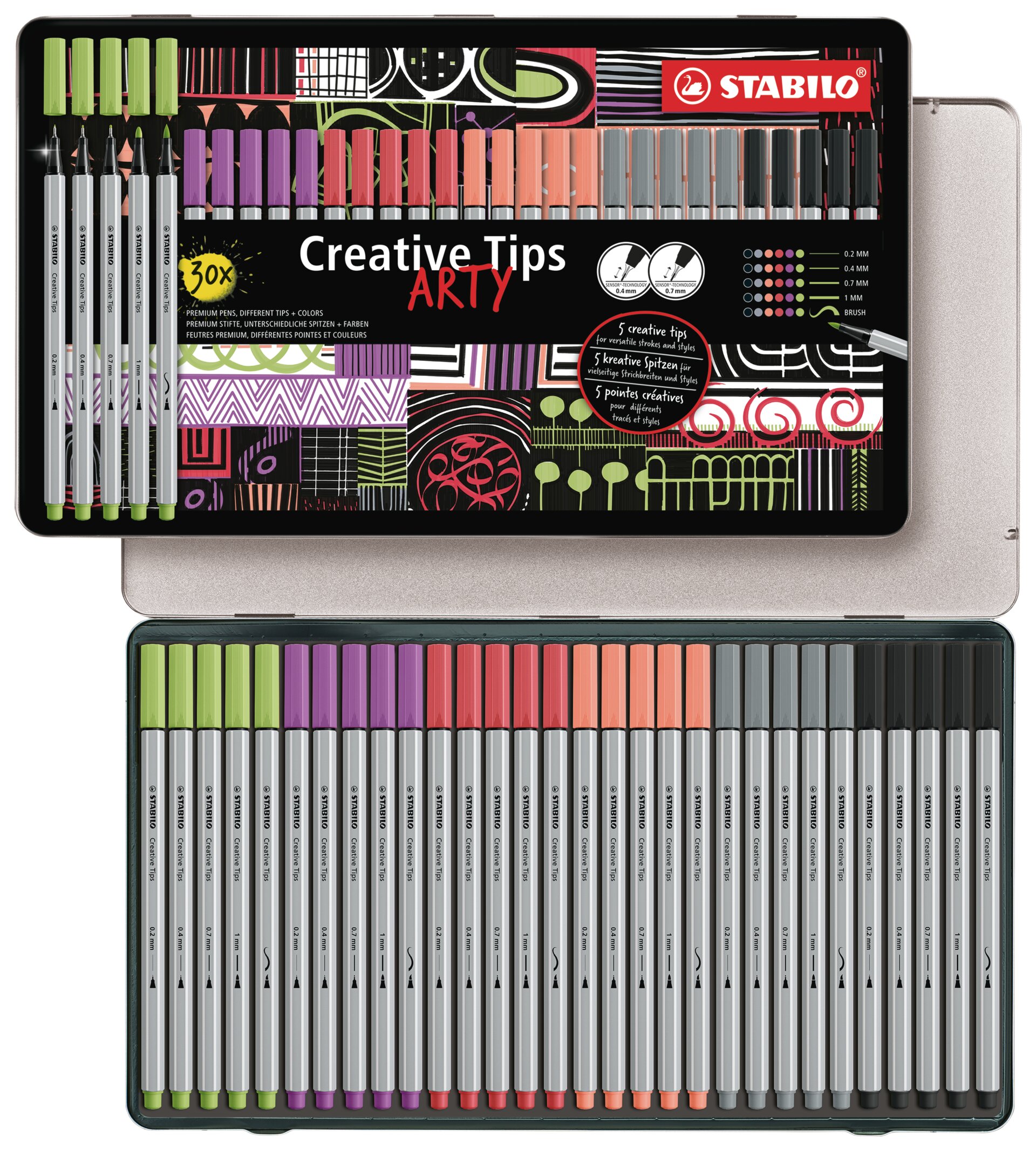 Feutres premium avec 5 pointes différentes STABILO Creative Tips feutres pointe fine