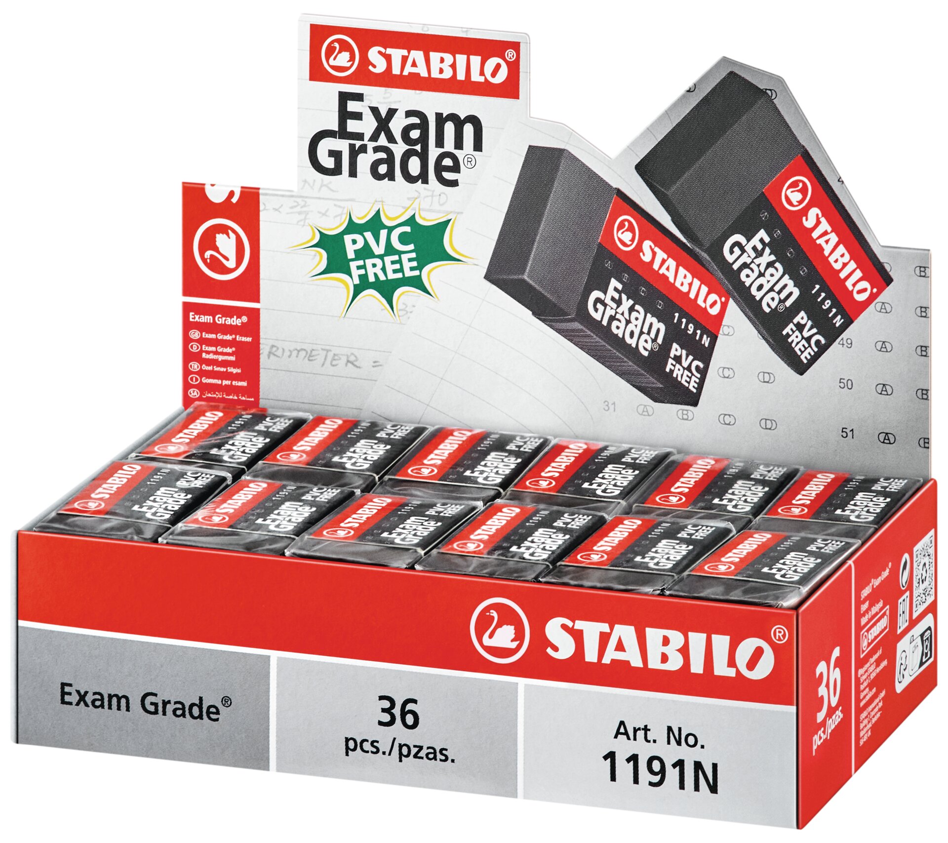 1191N36E Exam Grade eraser small Bleistiftspitzer, Examen Grade, PVC frei, Radiergummi, Anspitzer